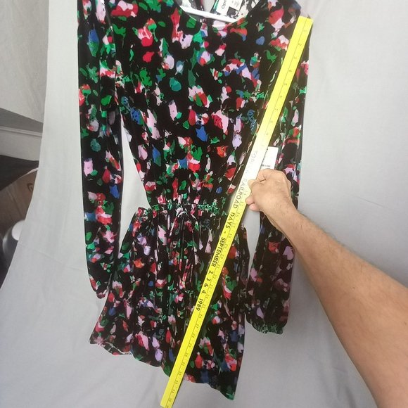 NWT Open Edit Open Cut Out Back‎ Velour Long Sleeve Skater Minidress Sz XS - Picture 3 of 13